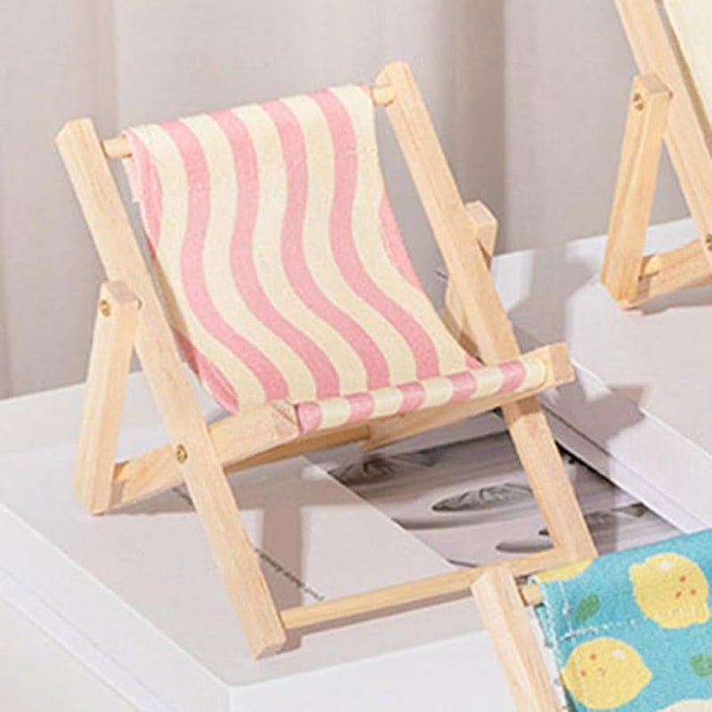 Wooden Phone Stand Desktop Bracket 2pcs Beach Chair Home Decor for Office Bedroom - Image 5